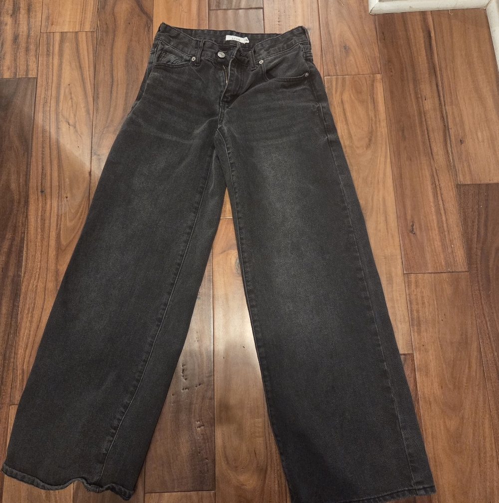 SONG Black High-Rise Wide-Leg Jeans – Size 0 (24)